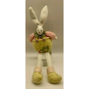 Easter Bunny‎ Rabbit Shelf Sitter Plush Figure 8” Sitting 12.5” Overall Length